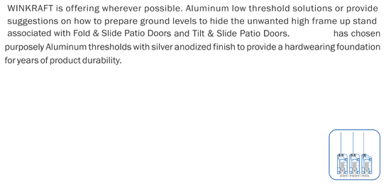 Profile cross-section drawing for Winkraft Low Threshold Doors