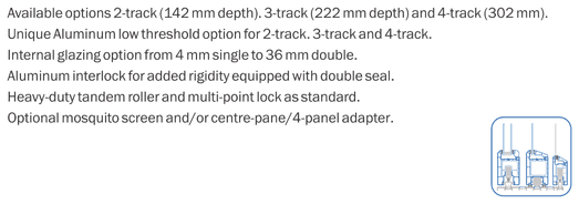 Profile cross-section drawing for Winkraft Heavy Duty Patio Doors