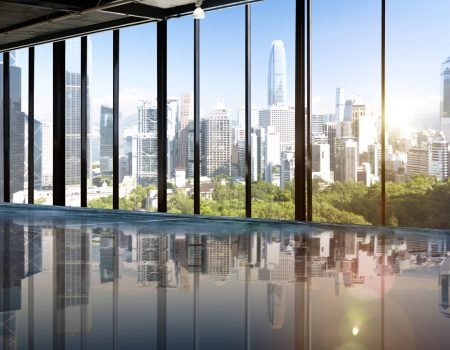 Urban Scene Skyline Morning View Metropolis Concept